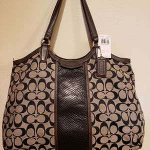 COACH Signature Snake Leather Tote